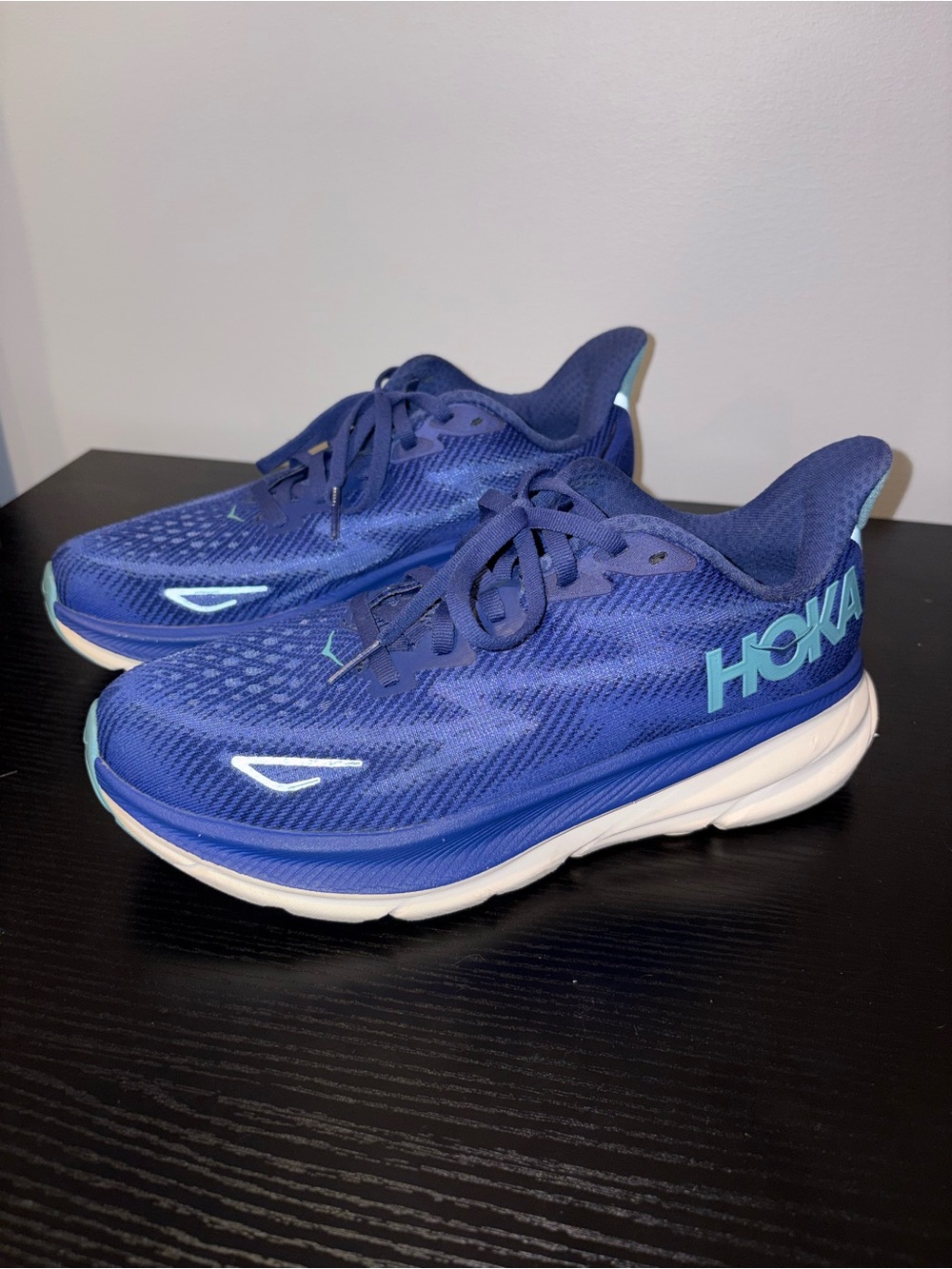 HOKA Clifton 9 Women’s Running Shoes Blue Aqua Size 7.5B Athletic Sneaker - Picture 3 of 10